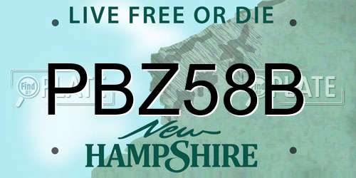 PBZ58B New Hampshire License Plate