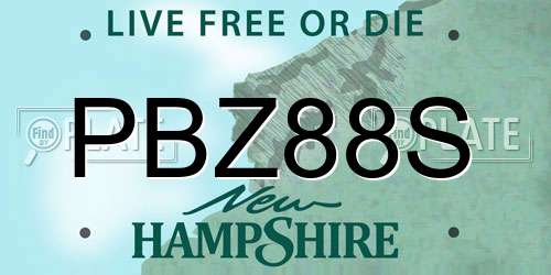 PBZ88S New Hampshire License Plate