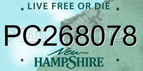 PC268078 New Hampshire License Plate