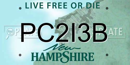 PC2I3B New Hampshire License Plate