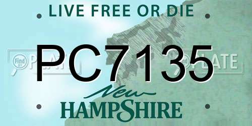 PC7135 New Hampshire License Plate