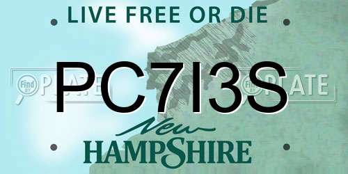 PC7I3S New Hampshire License Plate
