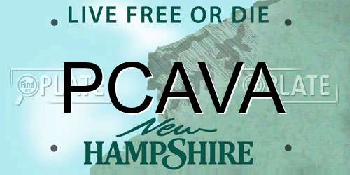 PCAVA New Hampshire License Plate