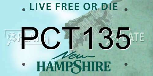 PCT135 New Hampshire License Plate
