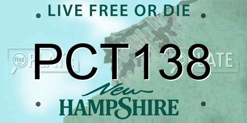 PCT138 New Hampshire License Plate