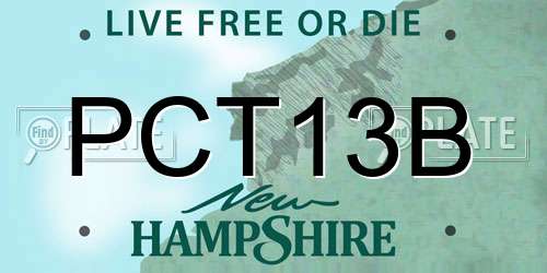 PCT13B New Hampshire License Plate