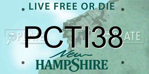 PCTI38 New Hampshire License Plate