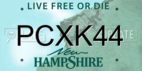 PCXK44 New Hampshire License Plate