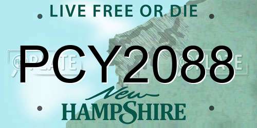 PCY2088 New Hampshire License Plate