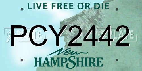PCY2442 New Hampshire License Plate