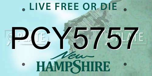 PCY5757 New Hampshire License Plate