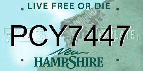 PCY7447 New Hampshire License Plate