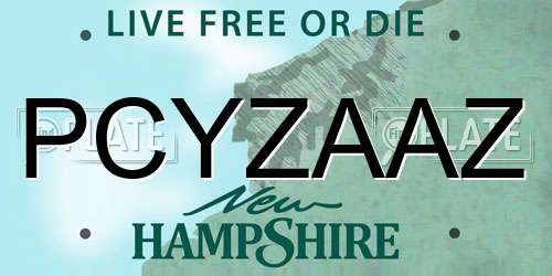 PCYZAAZ New Hampshire License Plate