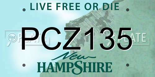 PCZ135 New Hampshire License Plate