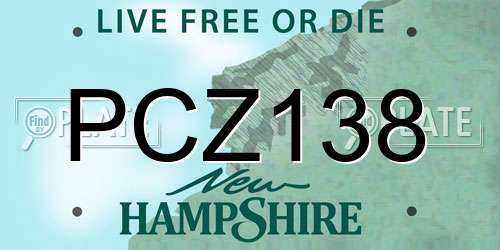 PCZ138 New Hampshire License Plate