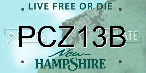 PCZ13B New Hampshire License Plate