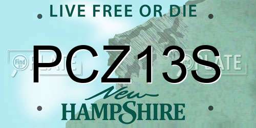 PCZ13S New Hampshire License Plate