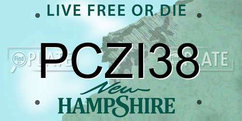 PCZI38 New Hampshire License Plate