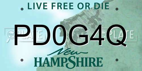 PD0G4Q New Hampshire License Plate
