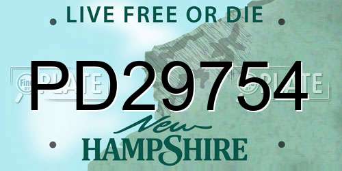 PD29754 New Hampshire License Plate