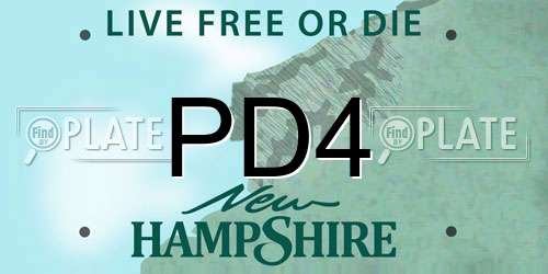 PD4 New Hampshire License Plate