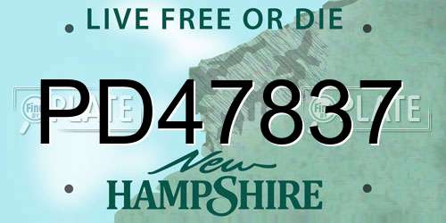 PD47837 New Hampshire License Plate