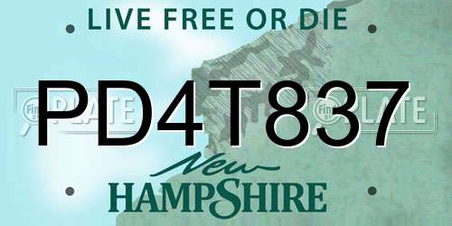 PD4T837 New Hampshire License Plate