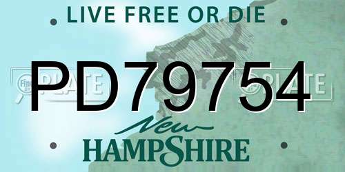 PD79754 New Hampshire License Plate