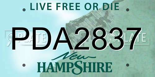 PDA2837 New Hampshire License Plate