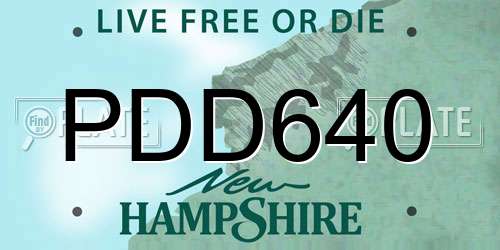 PDD640 New Hampshire License Plate