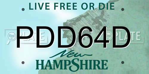 PDD64D New Hampshire License Plate