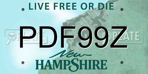 PDF99Z New Hampshire License Plate