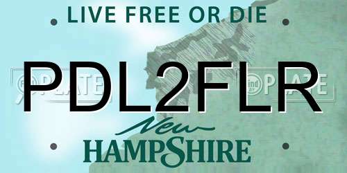 PDL2FLR New Hampshire License Plate