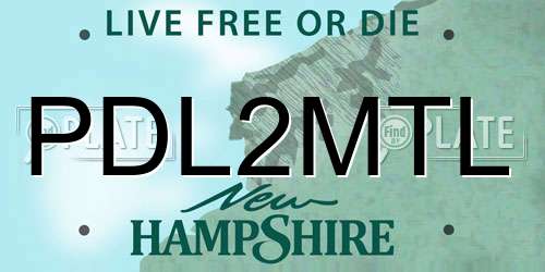 PDL2MTL New Hampshire License Plate
