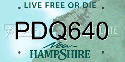 PDQ640 New Hampshire License Plate