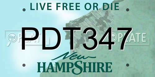 PDT347 New Hampshire License Plate