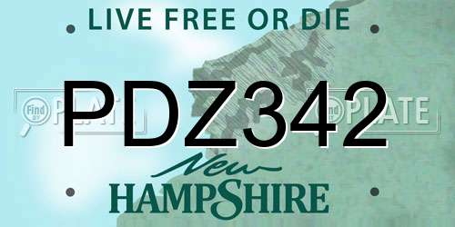 PDZ342 New Hampshire License Plate