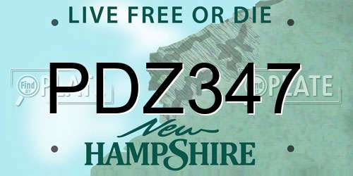 PDZ347 New Hampshire License Plate
