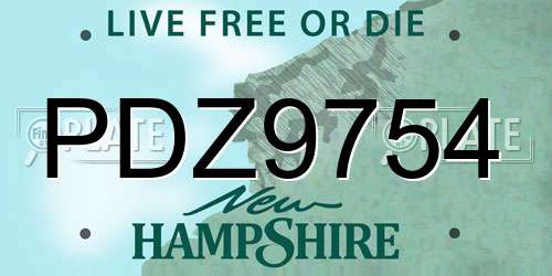 PDZ9754 New Hampshire License Plate