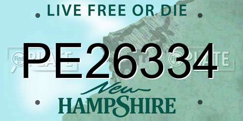 PE26334 New Hampshire License Plate