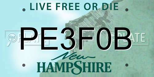 PE3F0B New Hampshire License Plate