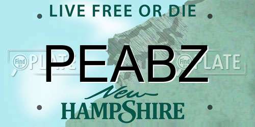 PEABZ New Hampshire License Plate
