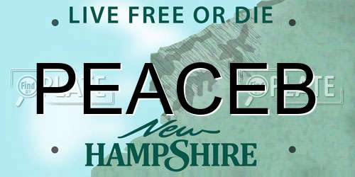 PEACEB New Hampshire License Plate