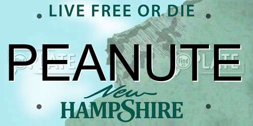 PEANUTE New Hampshire License Plate