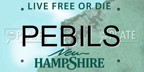 PEBILS New Hampshire License Plate
