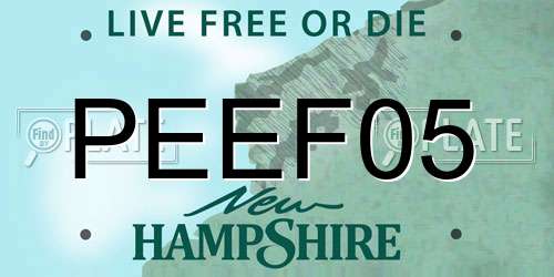 PEEF05 New Hampshire License Plate