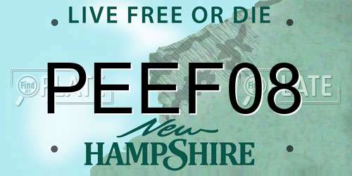 PEEF08 New Hampshire License Plate