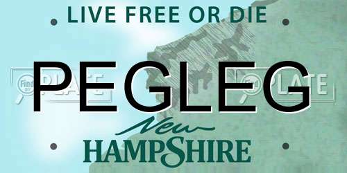 PEGLEG New Hampshire License Plate