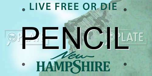 PENCIL New Hampshire License Plate