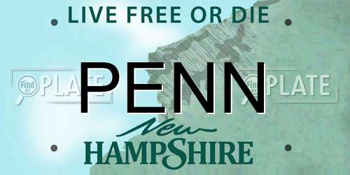 PENN New Hampshire License Plate
